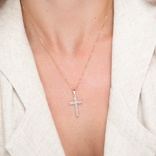 Carolline Cross Necklace - Gold